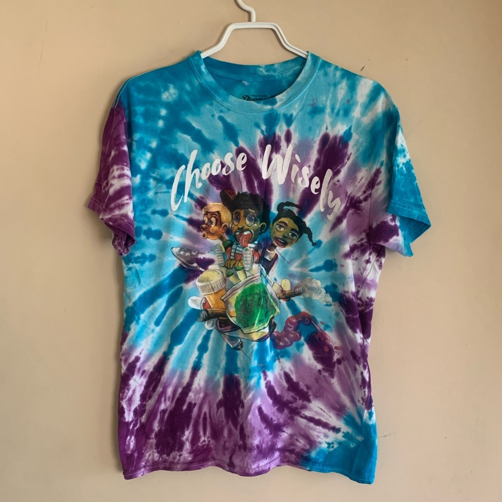 J Cole Dreamville 2018 KOD Tour Choose Wisely Tie dye Graphic T-shirt multicolor